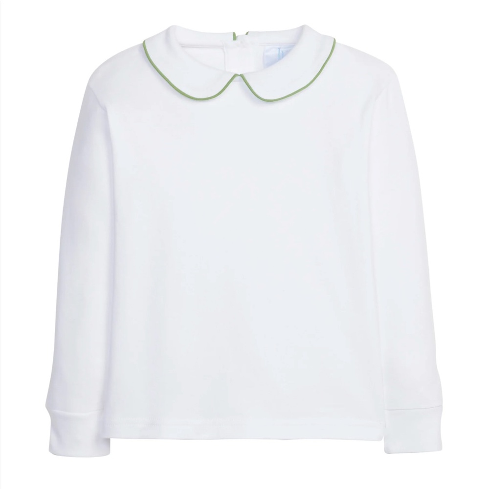 Little English Little English Piped Peter Pan Shirt in Watercress - Size 5